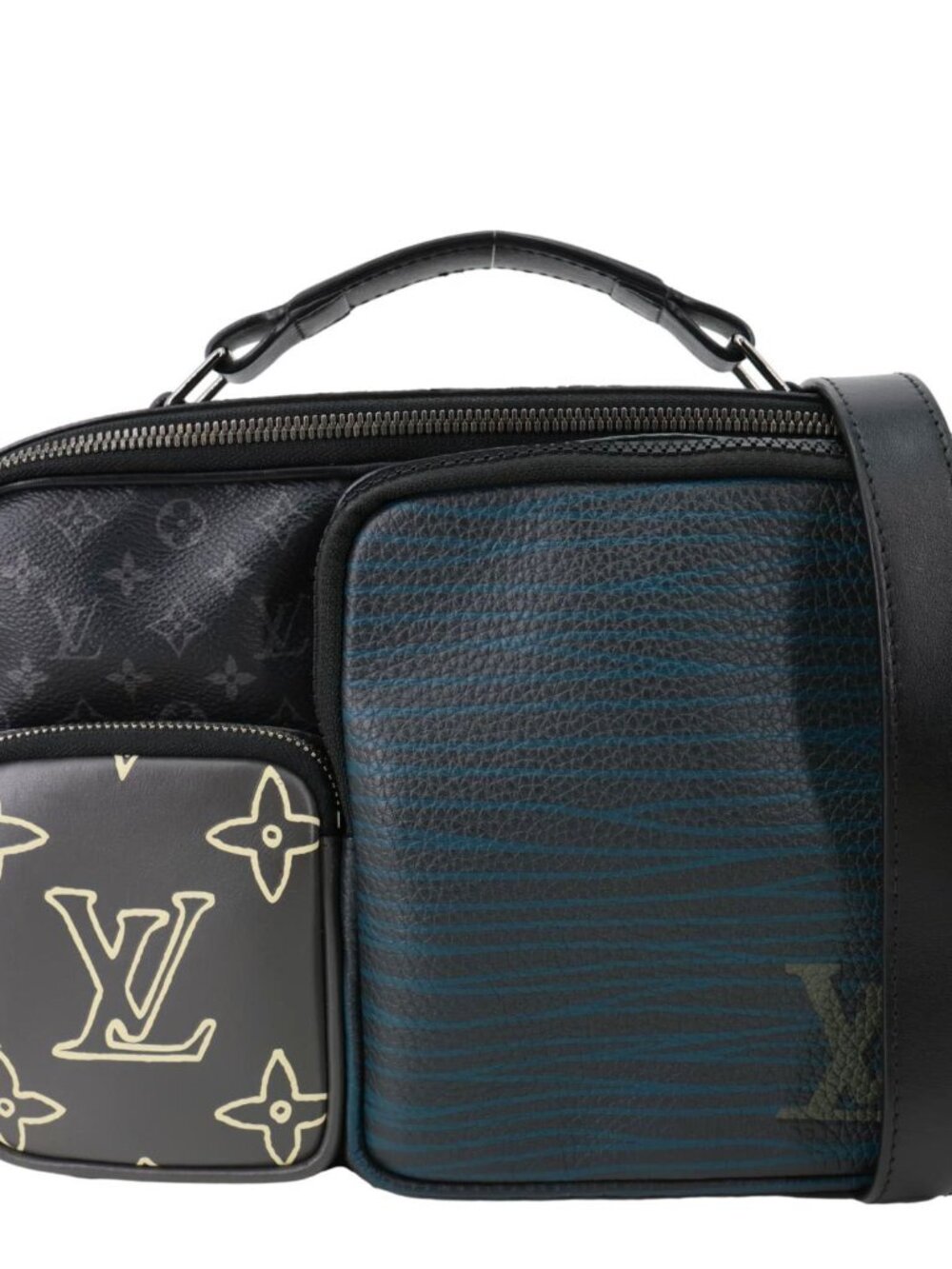 Louis Vuitton  Multipocket Patchwork Monogram Eclipse Canvas Messenger Bag Black